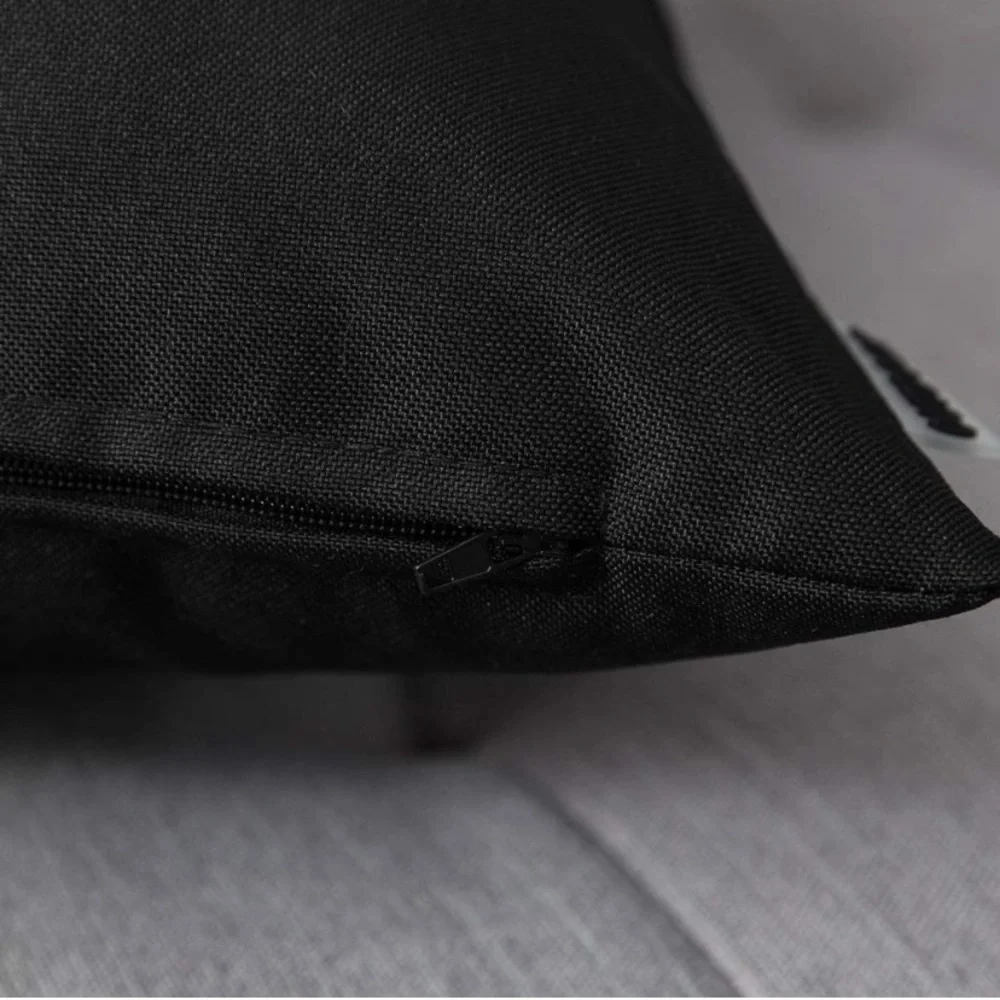 Luxury Home | Classic Black Outdoor Water Resistant Lumbar Throw Pillow Covers